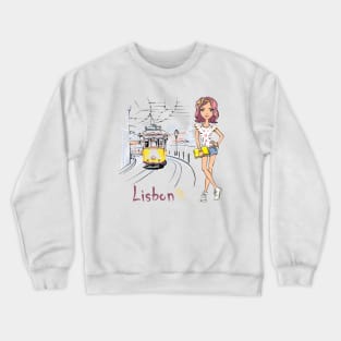 Girl in Lisbon Crewneck Sweatshirt